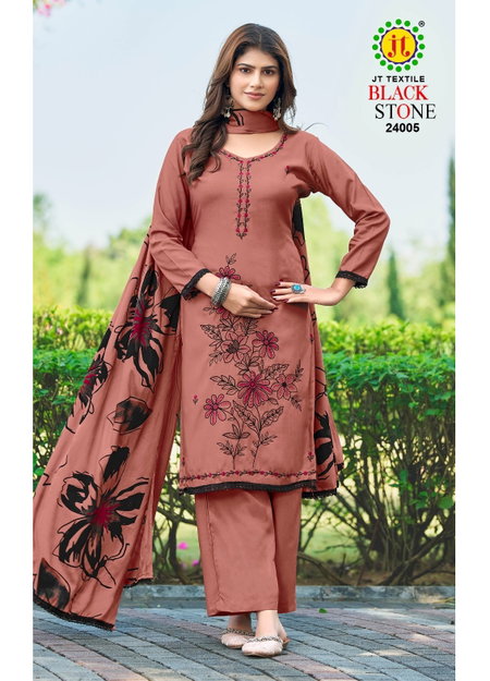 Black Stone Vol 24 By Jt Rayon Embroidery Best Dress Material Wholesale Shop In Surat